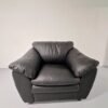 Black Leather Armchair - Svartur Leður Hægindastóll