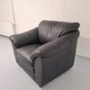 Black Leather Armchair - Svartur Leður Hægindastóll Side
